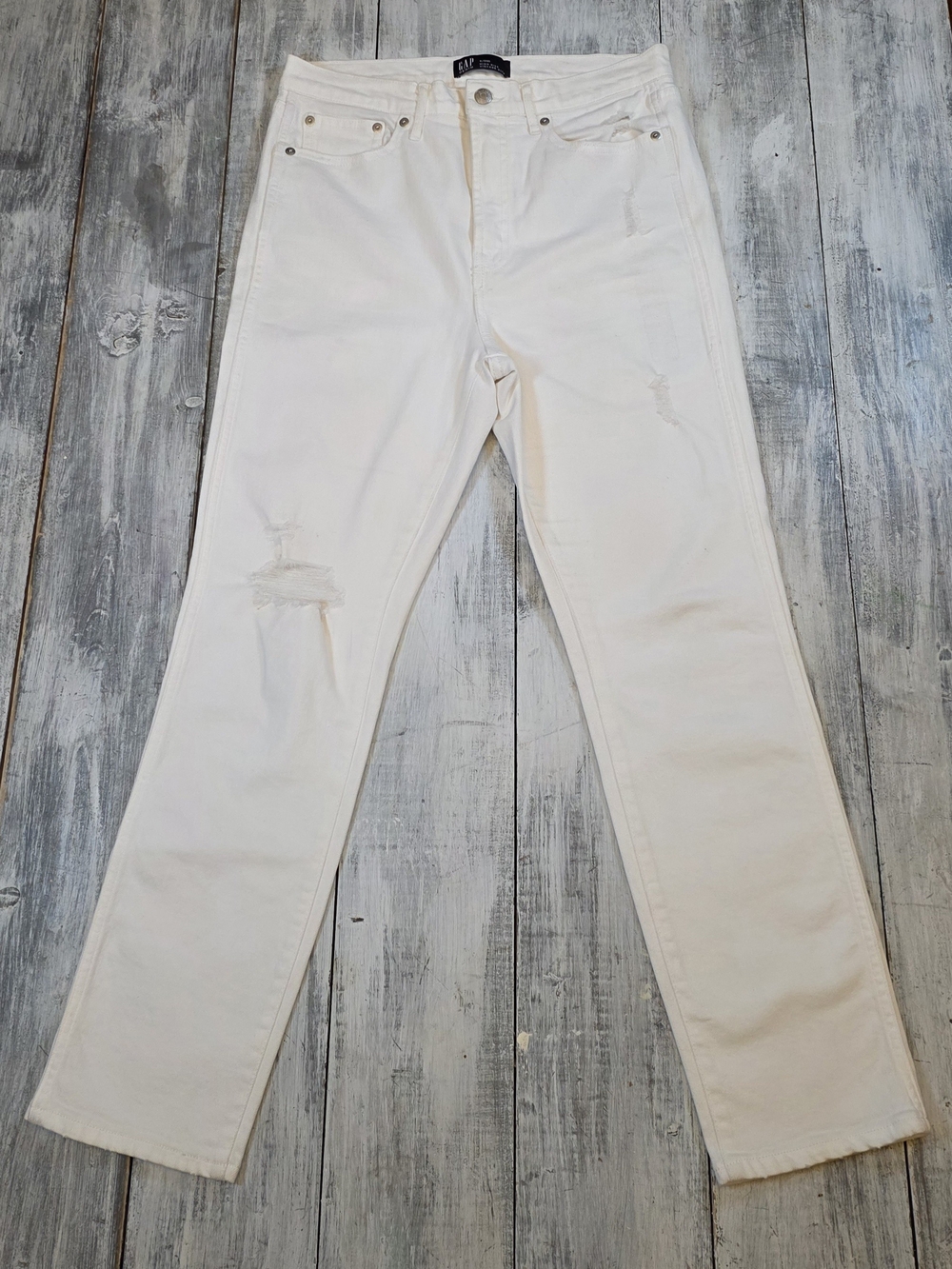 GAP Women's White High-Rise Vintage Slim Jeans sz 6